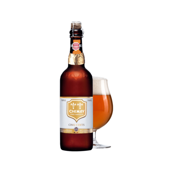 Chimay White Cinq Cents Beer (750ml x 12 Bottles)